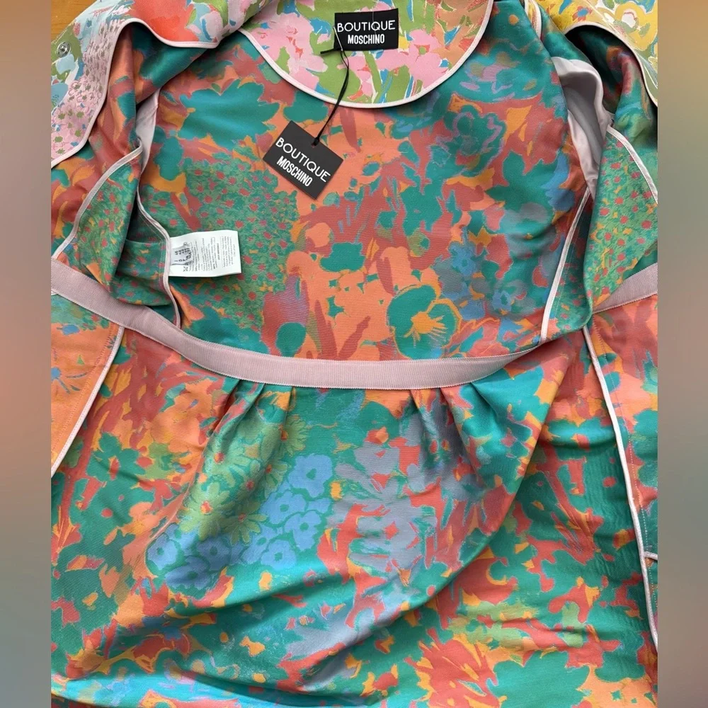 Boutique Moschino NWT Italian Floral Couture Dress Size 12 – Made in Italy - Picture 8 of 14